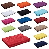 AR Line 2er Packung Duschvorleger Badvorleger Badematte 50 x 70 cm 100% Baumwolle 700 g/m², Farbe: Burgund