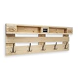 Schroth Home PALrobe 120 x 47 x14 cm rechteckig – Wandgarderobe mit Ablage – Garderobe aus Holz – mit Haken