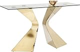 Kare Design Gloria Gold Konsole, Flurablage, Schmintisch gold, Konsole glas gold, Luxus Kosole, (H/B/T) 82x140x45cm