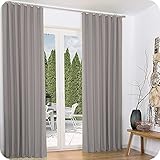 Beautissu 2er Set Gardine Thermovorhang Amelie 140x245 cm Grau - Kräuselband Gardinen mit Kälteschutz & Wärmeisolierend - Thermogardine mit Universalband, Verdunkelungsvorhang Wohnzimmer