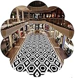 Korridor Teppich rutschfeste Lange Flurteppich für Hausküche Eingang Läufer Teppich rutschfeste Waschbare 3 Arten Schwarzweiß-Größe: 90x400 / 80x600cm Hall Rugs (Color : B, Size : 100x300cm)