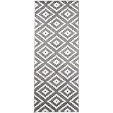 Carpeto Rugs Teppich Läufer Flur - Orientalisch Geometrisch Teppichläufer - Kurzflor, Weich - Flurläufer für Wohnzimmer, Schlafzimmer - Teppiche - Meterware - Grau - 80 x 300 cm