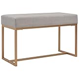 vidaXL Bank Sitzbank Polsterbank Betthocker Sitzhocker Flurbank Beistellbank Garderobenbank Schlafzimmer Wohnzimmer 80cm Grau Samt Eisenrahmen
