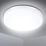 LED Deckenleuchte 24W, SOLMORE LED Deckenlampe 2200LM IP54 Wasserfest Badlampe, 5000K Kaltweiß Lampen ideal für Badezimmer Schlafzimmer Balkon Küche und Wohnzimmer, Ø23cm