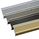 Stufenkantenprofil Integral | L-Form | Vorgebohrt oder Selbstklebend | Inkl. Montagematerial | Aluminium Treppenkantenprofil in 3 Längen & 4 Farben (134 x 3 x 2 cm | Vorgebohrt, Bronze)