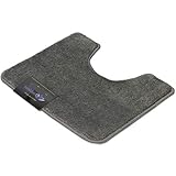 Sentidos Premium wc vorleger mit Ausschnitt 45cm x 50cm - rutschfest Dank Natur Latex - Eleganter Badezimmerteppich - Garantiert Schadstofffreier Badteppich - Badematte Grau