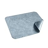 HomeProtect® | Schmutzfangmatte - Türmatte SUPERDÜNN 2 mm - Selbstklebende Fußmatte, Schuhmatte, Fußabstreifer, Türvorleger, Sauberlaufmatte, rutschsicher - waschbar - grau (60 x 98 cm)
