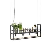 QAZQA - Modern Industrie I Vintage I Hängelampe I Pendellampe I Pendelleuchte schwarz mit Rack 4-flammig-Licht - Cage Rack I Wohnzimmer I Küche - Stahl Länglich - LED geeignet E27
