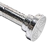 Teleskopstange，Duschvorhangstange ohne Bohren 105-190cm，Edelstahl Ausziehbar Spannstange，Klemmstange durch Drehen Verstellbar，Sicherer Halt als Duschstange Vorhangstange