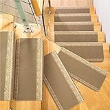 LTJX 7Er Set Stufenmatten (70 X 24 cm) Treppenmatten Treppen rutschfest Selbstklebende Treppenteppich, Sicherheit Stufenteppich Für Kinder, Älteste Und Haustiere,Grau