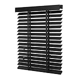 Holzjalousie 50mm Holz Jalousie Matt Jalousette Echtholz (70 x 250 cm, schwarz)