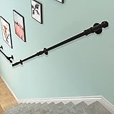 CL-ZZZ Handlauf für Treppen 60cm 1m 1,5 m 2m 3m 4m 5m 6m, Dekoration schwarz Schmiedeeisen Wandunternehmen für Innen- und Außenbereich | Außerhalbschritte Treppenhausgeländer (Size : 120cm)