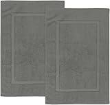 Utopia Towels - 2er Pack groß Badematte Badvorleger, 985 g/m² - 100% Baumwolle Frottee -Waschbare Badteppich (53 x 86 cm) (Grau)