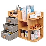 Bambus Make Up Kosmetik Organizer Schublade Holz Schmink Aufbewahrung Beauty Organizer Bamboo Aufbewahrungsbox für Schminke Badezimmer Dresser Bad Schlafzimmer Schminktisch