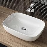 Waschbecken24 BxTxH: 45,5x32,5x13,5 CM KERAMIK AUFSATZWASCHBECKEN WASCHSCHALE HANDWASCHBECKEN GÄSTE WC TOP A106