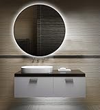 Bilderdepot24 Badezimmerspiegel mit Beleuchtung LED Spiegel - 80 cm Ø - runder Badspiegel mit Licht - Design Spiegel für Bad und Gäste WC hinterleuchtet - beleuchteter Wandspiegel - OZ-LED_FI