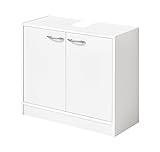FMD Möbel 935-001 Marbella Waschbeckenunterschrank, Holz, weiß, 63.7 x 28.1 x 55 cm