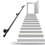 Industrieller Handlauf für Indoor Outdoor-Schritte Wandmontage Schwarz Schmiedeeiserne Außentreppen Handläufe Rutschfeste Geländer Sicherheit Support Kit 30-600cm Treppenhausgeländer ( Size : 60cm )