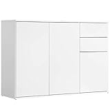 mokebo® Kommode 'Die Elegante', modernes Sideboard & Highboard, Made in Germany | 117x81x34 (B/H/T in cm) | Weiß