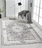 the carpet Elira Teppich, Flachgewebe, Robust, Modernes Design, Vintage Optik, Used Look, Superflach, Baumwolle, waschbar, Orientalisch, Beige, ca. 200 x 290 cm