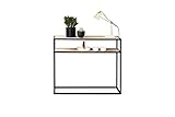 LIFA LIVING Konsolentisch mit 2 Böden, Stabiler Beistelltisch aus Holz & Metall, Regal für Wohnzimmer, Flur, Schlafzimmer, 100 x 30 x 85 cm