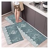 Fußmatte Küchenmatte Bad Teppichboden Matte Waschbar Horable Home Eingang Fußmatte Badezimmer Teppich Wohnzimmer Dekorative Schlafzimmer Teppiche (Color : 4, Size : 2pc 40x60 40x120cm)