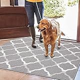 SHACOS Fußmatte Groß 80 x 120cm Grau Schmutzfangmatte rutschfest Waschbar Eingangsteppich Türmatte Fußmatte für Haustür, Flur, Eingang, Küche, Wohnzimmer, Hof
