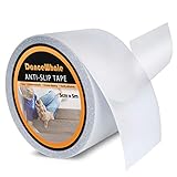 DanceWhale Anti Rutsch Selbstklebende Stufenmatten Transparent, 5cm x 5m Rutschfest Streifen Klebeband für Treppenstufen Matten, Badewanne und Rutschige Oberflächen im Innen&Außenbereich