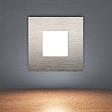 6er SET LED Treppenbeleuchtung 230V warmweiß 0,5W eckig quadratisch Treppenleuchte Wand Einbauleuchte Einbaustrahler Treppenlicht Flurleuchte Nachtlicht 6103