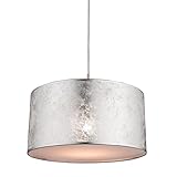 Hängelampe Wohnzimmer Vintage Pendelleuchte Esstisch Modern Grau Hängeleuchte Schlafzimmer Lampenschirm Stoff Silber Pendellampe Esszimmer Flur Rund 40 x 140 cm