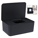 Sinwind Feuchttücher-Box, Aufbewahrungsbox für Feuchttücher, Baby Feuchttücherbox, Toilettenpapier Box, Taschentuchhalter, Spenderhalter mit Deckel für Zuhause und Büro (Schwarz)