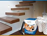 Kalera Treppenstufen antirutsch Streifen Stufenmatten 3M | 10 Stück (80 cm x 20 cm) extra groß und -breit | transparent, selbstklebend & bester Halt inkl. praktischem Roller zum Befestigen