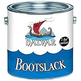 Halvar Bootslack Yachtlack Bootsfarbe Yachtfarbe PU-verstärkt für Holz verstärkt, extrem belastbar und hochelastisch Schiffslackierung (2,5 L, Weiß (RAL 9010))