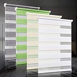 bobodeco Doppelrollo klemmfix ohne Bohren Duo Rollos für Fenster mit Klemmträger, Fensterrollo lichtdurchlässig & verdunkelnd Wandmontage Sichtschutz- Weiß,85x120cm (BxH)