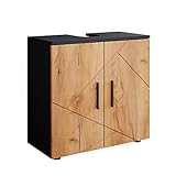 Vicco Waschbeckenunterschrank Badschrank Unterschrank Irma Badezimmerschrank (Anthrazit/Goldkraft)