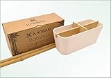 KARBAN Bathroom Organizer I 100% natürlicher Bad Organizer / Make up Organizer I Praktische Badezimmer Aufbewahrung für Kosmetik, Haarbürste oder als Zahnputzbecher I Die Stilvolle Beauty Box