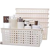 Citylife 6 Sets Kunststoff Aufbewahrungskorb Kleine Plastic Badkorb Stapelbar Aufbewahrungsboxen für Badezimmer,28.8*13.9*12.5cm