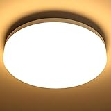 LE Deckenlampe 15W, LED Deckenleuchte IP54 Wasserfest, 3000K 1500LM Badezimmer Lampe, Rund Badlampe Decke, ideal für Bad Schlafzimmer Flur Küche Wohnzimmer Balkon, Warmweiß, Ø22cm
