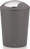 kela 22302 Schwingdeckeleimer, Kunststoff, Grau, 5 Liter