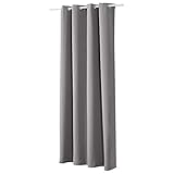 WOLTU #329, Vorhang Gardinen Blickdicht mit Ösen, 250g/m2 Schwerer Verdunkelungsvorhang Thermovorhang lichtdicht für Wohnzimmer Schlafzimmer Küche 135x225 cm, Grau, (1 Stück)