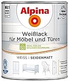 ALPINA Weißlack für Möbel und Türen 2 Liter Farbe Weiss Seidenmatt