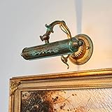 Lindby Wandlampe Bilderleuchte antik Metall Grünspanoptik, Wandleuchte 1x E14 max. 40W, Bilderlampe klassisch, nostalgisch, Flurbeleuchtung