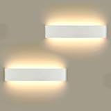2 Stücke Wandlampe LED 16W, Wandleuchte Innen Modern Wandlampen Wandleuchten Inkl. LED-Platine 110V-260V, für Badlampe Wohnzimmer Schlafzimmer Treppenhaus Flur Wandbeleuchtung, Warmweiß, 3000K