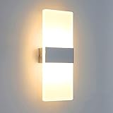 Lightess Wandleuchte LED Innen Modern Weiss Wandlampe Treppenhaus Up and Down Innenleuchten Flurlampe für Wohnzimmer Korridor Schlafzimmer, Warmweiß [Energieklasse A++]