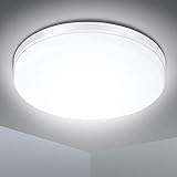 LED Deckenleuchte 24W, SOLMORE LED Deckenlampe 2200LM IP54 Wasserfest Badlampe, 5000K Kaltweiß Lampen ideal für Badezimmer Schlafzimmer Balkon Küche und Wohnzimmer, Ø23cm