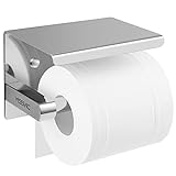Yissvic Toilettenpapierhalter Ablage Klopapierrollenhalter ohne Bohren Klopapierhalter Selbstklebend Schrauben Installation für Küche und Badzimmer