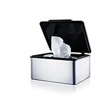 blomus -MENOTO- Feuchttücherbox aus mattiertem Edelstahl, mit praktischem Kunststoffeinsatz, exklusive Optik, modernes Badaccessoire, hochwertig (H / B / T: 7 x 14,9 x 13,2 cm, Edelstahl, 68821)