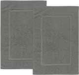 Utopia Towels - 2er Pack groß Badematte Badvorleger, 985 g/m² - 100% Baumwolle Frottee -Waschbare Badteppich (53 x 86 cm) (Grau)