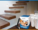 Kalera Treppenstufen antirutsch Streifen Stufenmatten 3M | 10 Stück (80 cm x 20 cm) extra groß und -breit | transparent, selbstklebend & bester Halt inkl. praktischem Roller zum Befestigen