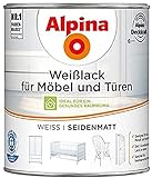 ALPINA Weißlack für Möbel und Türen 2 Liter Farbe Weiss Seidenmatt